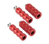 HUSHUI Repose-pieds de Frein de Moto, 2 Paires de Repose-pieds en Alliage D'aluminium CNC avec côté Frein Rugueux, côté Embrayage Lisse, pour Moto avec Montage M6 6 Mm (Rouge)