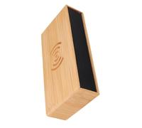 HUSHUI Réveil Numérique en Bois, Horloge LED en Bambou avec Temps de Charge sans Fil, Température, Date, Mémoire D'alarme, 3 Niveaux de luminosité, Chargeur 10 W, pour Chambre à