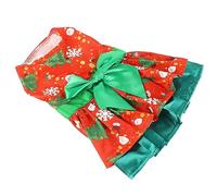 HUSHUI Robe pour Chiot Design de Flocon de Neige d'arbre de Noël à la Mode pour Les Fêtes de Vacances Activités de Plein Air Polyester 1 Pièce (S)