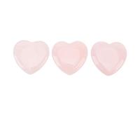 HUSHUI Rose Quartz Crystal Stone, 3pcs Cœur en Forme de Pierres D'inquiétude, Guérison en Pierre de Pouce pour Décor et