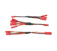 HUSHUI Rouge JST Y Ensemble de Harnais D'adaptateur Parallèle pour Voitures RC, Câbles Répartiteurs Durables et Faciles à Installer pour et SCX10, Silicone, Ensemble de 3 Pièces