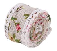 HUSHUI Rouleau de Ruban en Dentelle, 5 Pièces, pour Travaux Manuels, Décoration de Gâteau de Mariage, Motif Rétro en Lin et Rose, 2 M de Long