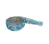 HUSHUI Ruban de Strass, 2 Cm de Largeur et 2 M de Longueur, coupé à N'importe Quelle Taille avec Support Adhésif, pour la Décoration de Vêtements, Cadeau de Bricolage, Robe de Soirée de (gravier