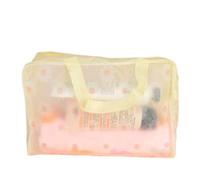 HUSHUI Sac à Cosmétiques étanche, Pochette de Maquillage Transparente Transparente pour Articles de Toilette et Fournitures de Bain, PVC Durable 20x16x9cm (Jaune)