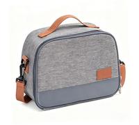 HUSHUI Sac à Déjeuner, Boîte à Déjeuner Isotherme étanche et Réutilisable pour Le Travail, Le Bureau, Les Pique-niques, Les Voyages, avec Bandoulière Réglable et Conception à Large (B-8012-1)