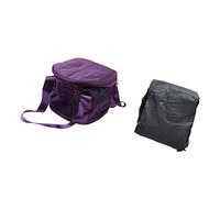 HUSHUI Sac pour Bol à Musique, Conception épaisse avec Double Fermeture éclair pour Un Transport et Une Protection Faciles avec 2 Poches Externes pour Musiciens (10 Pouces Violet Pur)