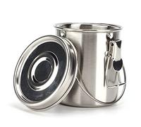 HUSHUI Seau de Lavage de Brosse, Matériau en Acier Inoxydable Anti avec Couvercle scellé et Filtre, pour étudiant en Art Peintre Aquarelle Gouache Acrylique