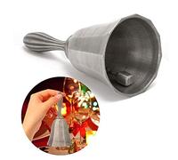 HUSHUI Sonnette de Bar, Cloche de Dîner Rétro en Alliage de Zinc avec Finition par Galvanoplastie, pour Le Réveil du Signal de Barre de Service de Classe (Argent étain Ancien)