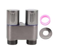 HUSHUI Soupape à Double Commande de 1 sur 2, G1 / 2 Male File Metal Angle Valve D'angle de Salle de Bain Balcon Bidet, Améliorer l'efficacité de L'utilisation de L'eau (Ruthénium)