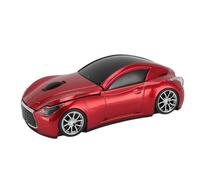 HUSHUI Souris sans Fil en Forme de Voiture de Sport, Capteur Optique 1600 DPI, Récepteur USB 2,4 G, Conception Ergonomique, avec Mode Veille Automatique, pour PC Portable Mac OS (Rouge)