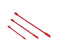 HUSHUI Spatule en Silicone, Mini Outil de Cuisine Flexible à Double Tête pour la Pâtisserie et les Cosmétiques, avec Acier Inoxydable pour Bocaux, Bouteilles et Espaces étroits (Rouge)