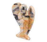 HUSHUI Statue en Pierre Gardienne de 3 Pouces, Figurine Sculptée à la Main au Format de Poche pour la Méditation avec Texture Brillante, pour la Décoration Bibliothèque de Bureau (Agate folle)