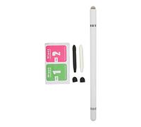 HUSHUI Stylet, Positionnement Précis sans Délai, Stylet Capacitif Multifonction 3 en 1 avec 2 Pointes en Fibre, pour Tablette, Téléphone Portable, Appareil Intelligent (Blanche)