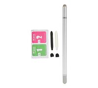 HUSHUI Stylet, Positionnement Précis sans Délai, Stylet Capacitif Multifonction 3 en 1 avec 2 Pointes en Fibre, pour Tablette, Téléphone Portable, Appareil Intelligent (Argent)