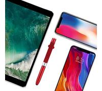 HUSHUI Stylo Tactile Capacitif 4 en 1 avec Lumière LED, Outil D'écriture Multifonction adapté aux Voyages pour Tablettes et Smartphones, Matériau ABS 13,6 Cm (Rouge)