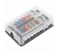 HUSHUI Support de Boîte à Fusibles 12 Circuits avec Indicateur LED pour Voiture Bateau Marin 32V DC PBT 5.4x3.3x1.4in