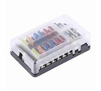 HUSHUI Support de Boîte à Fusibles à Lame étanche 12 Voies avec Lumière LED pour Automobile et Marine - Kit de Bloc de Fusibles Universel de Haute qualité pour Voitures, Bateaux et Camions