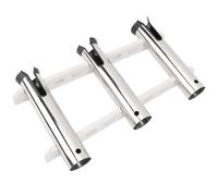 HUSHUI Support de Canne à Pêche en Acier Inoxydable à 3 Maillons, Support Robuste pour Yacht Marin Camping-Car RV 3 Unités