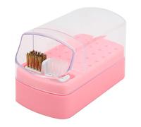 HUSHUI Support de Forets à Ongles 2 en 1, 30 Trous, Organisateur de Forets à Ongles Anti-poussière, étui de Brosse de Nettoyage pour Salon de beauté et Ménage (A)