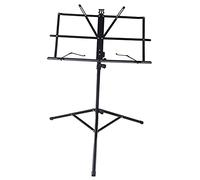 HUSHUI Support de Musique en Métal Portable, Support Réglable Facile à Assembler pour un Usage Domestique, Hauteur de 54 à 135cm avec Sac étanche (Noire)