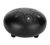 HUSHUI Tambour à Langue de 6 Pouces, Tambour à Main, Son éthéré, Instrument de Musique pour la Méditation, le Yoga, la Thérapie Musicale, en Acier, en Alliage de Titane, 8 Tons (Noire)
