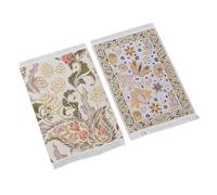 HUSHUI Tapis de maison de poupée miniature, en velours avec motifs floraux turcs, blanc