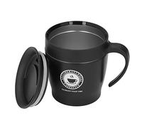 HUSHUI Tasse à café avec Poignée de 330 Ml, Isolation Sous Vide en Acier Inoxydable pour un Usage Quotidien et comme Cadeau (Noir)