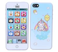 HUSHUI Téléphone d'apprentissage de L'anglais pour bébé, Jouet Amusant, Design de Dessin animé, écran Tactile Musical pour Le Développement de la Petite Enfance, Plastique de qualité Supérieure de