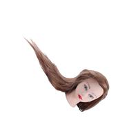 HUSHUI Tête de Mannequin de Formation en Coiffure Fibre Haute Température Moelleuse pour étudiants en beauté, Tête de Mannequin de 25,6" avec Cheveux pour Couper, Tisser, Concevoir
