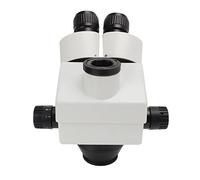 HUSHUI Tête de Microscope à Zoom, Microscope Stéréo Trinoculaire Haute Résolution 3,5x-45x pour Utilisation en Laboratoire, Construction en Métal et en Verre