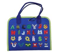 HUSHUI Toddler Sensory Board, Portable Soft Felt Toy avec des Lettres Nombres Couleurs Façonne Les Animaux, pour Une motricité Fine Coordination des Yeux à la Main (Bleu)