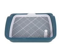 HUSHUI Toilettes pour Chiens, Conception Robuste en Grille en Polypropylène PP avec Protection Anti-éclaboussures Amovible pour Un Nettoyage Facile, pour Petits Chiens (Bleu Paon)