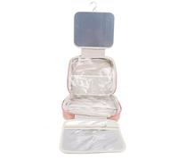 HUSHUI Trousse à Cosmétiques de Voyage avec Miroir, Trousse de Toilette de Voyage à Crochet Suspendu Portable pour Voyage d'affaires Camping (Rose)