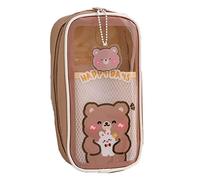 HUSHUI Trousse à Crayons Kawaii, Trousse à Crayons Portable pour Filles, Grande capacité étuis à Crayons Transparents Sac à stylos Organisateur de Papeterie Scolaire pour étudiant