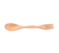 HUSHUI Ustensiles de Cuisine Fourchette Cuillère à Double Usage en Bois Naturel pour Restaurant à Domicile 1 Pièce