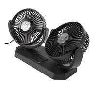HUSHUI Ventilateur électrique à Double Tête 12V, Vent Fort, Ventilateur de Refroidissement de Voiture USB pour Monospace et Camions avec Commande à 3 Vitesses