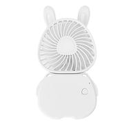 HUSHUI Ventilateur Portatif Suspendu au Cou, Conception de Lapin Mignon, Mini Dispositif de Refroidissement Portatif pour le Bureau et L'extérieur, 800mAh, Rechargeable par USB, 3 Vitesses (Blanc)