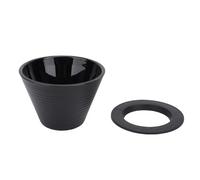 HUSHUI Verser sur le café Dripper Food Grade Pp Flat Bottom Coffee Brewing Filtre For Home Restaurant (Noir)