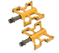 HUSHUI Wake Pédales de Roulement de Vélo en Alliage D'aluminium CNC Durable avec 3 Roulements pour Vélos de Montagne et de Route 2 Unités 105 X 73,7 X 17,1 Mm (Or)