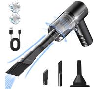 HUSHUWAN Aspirateur de voiture à main 120 W, Aspirateur de voiture à aspiration puissante avec la meilleure aspiration sans fil, Busters de poussière efficaces USB sans fil rechargeable f