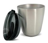 HUSKEE Tasse à café en acier inoxydable de 237 ml - Réutilisable, empilable et isotherme avec couvercle - Tasses de voyage anti-déversement pour boissons chaudes, cadeau pour les amateurs de café et