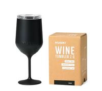 Huski Gobelet à Vin 2.0 | NOUVEAU | Design Primé avec Pied Détachable | Verre à Vin en Acier Inoxydable Premium avec Couvercle | Tasse Isotherme Triple Paroi | Capacité de 355 ml (Noir)