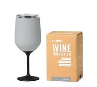 Huski Gobelet à Vin 2.0 | NOUVEAU | Design Primé avec Pied Détachable | Verre à Vin en Acier Inoxydable Premium avec Couvercle | Tasse Isotherme Triple Paroi | Capacité de 355 ml (Gris Pierre)