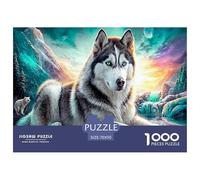 Husky 1000 Pièces Animaux Puzzle Défi Jouet Jeu Coloré Puzzles Décorationd’intérieur Et Enfants À Partir De 14+ Ans Art Mural Cadeau 70x50cm/1000pcs