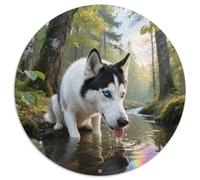 Husky 1000 Pièces Casse-tête Animal de Compagnie Chien Puzzle Rond pour Adultes Et Enfants Classiques Cadeau Décompression 1000pcs (67.5x67.5cm)