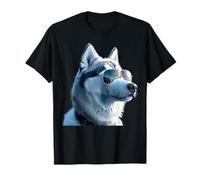 Husky avec Lunettes de Soleil Chien J'aime Les Chiens Huskys T-Shirt