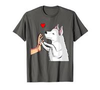 Husky Blanc Amour Mignon Chien Maman Filles Femmes T-Shirt