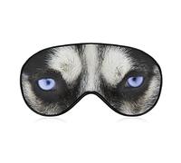 Husky Blue Eyes Masque de sommeil Visage de chien avec les yeux bandés pour dormir Couverture de masque pour les yeux occultant élastique pour une nuit complète de sommeil et de sieste