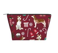 Husky Candy Canes Bas Vacances Chien Ruby, Trousse de Toilette Trousse de Maquillage Sac à cosmétiques Trousse de Toilette de Voyage Portable