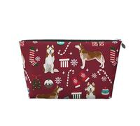 Husky Candy Canes Bas Vacances Chien Ruby, Trousse de Toilette Trousse de Maquillage Sac à cosmétiques Trousse de Toilette de Voyage Portable